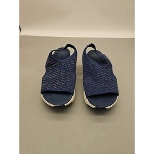 Sketchers Blue Slip Ins GO WALK Sandal Women 8 Ankle Strap